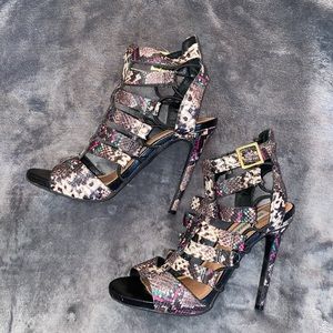 COPY - Women’s snake skin high heel sandal. 💥